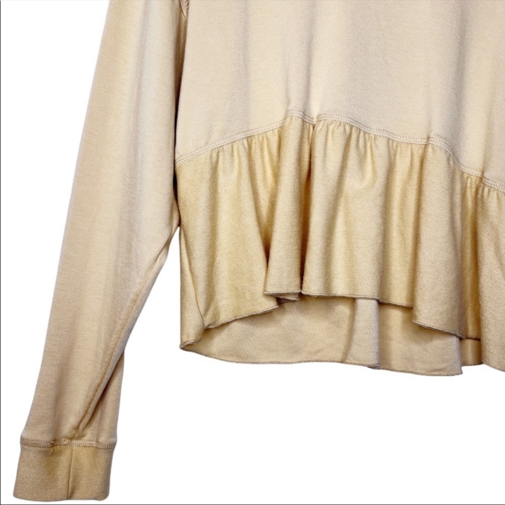 ALRAR’D STATE NWT Mica Ruffle Peplum Hem Top Size Medium in New Wheat Tan - Picture 12 of 16